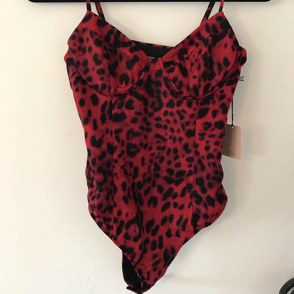 • nwt satin corset bodysuit from revolve •